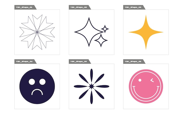 Vector Graphic Assets Set Trendy geometric postmodern figures Elements for graphic decoration