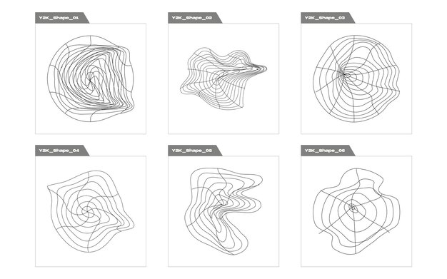 Vector Graphic Assets Set Trendy geometric postmodern figures For modern Tshirts designed