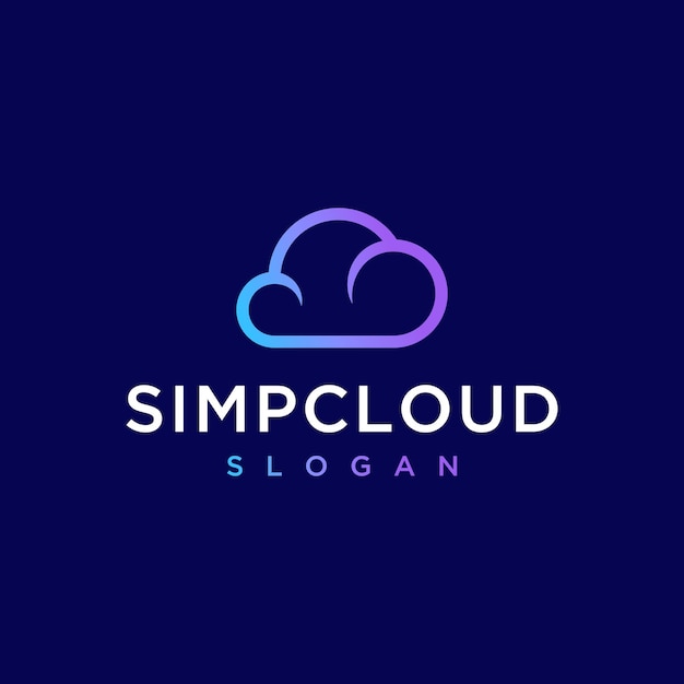 Vector graphic of simple cloud logo design template