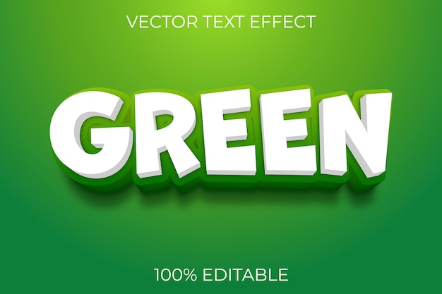 Vector green editable text effect
