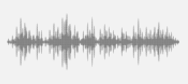 Vector halftone dots sound wave