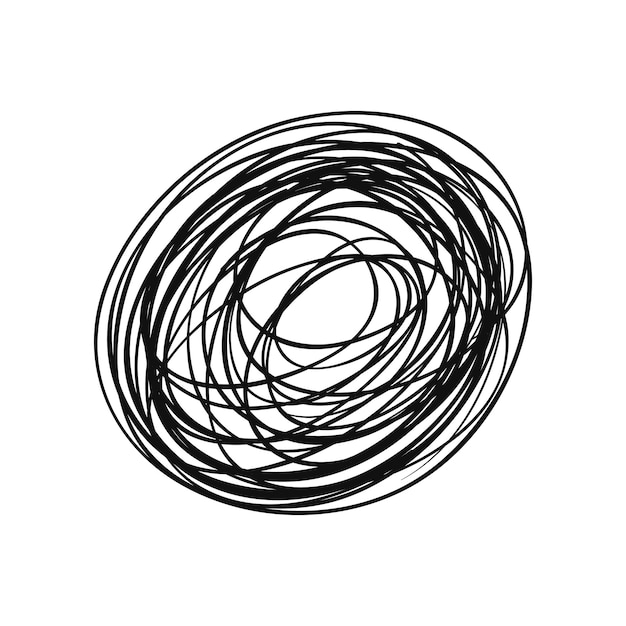 Vector hand drawn circle scribble on white