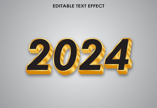 Vector happy new year 2024 3d text effect design