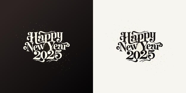 Vector happy new year 2025 logo design To commemorate the new year 2025 Premium vector unique and clean design