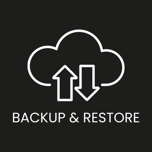 vector icon backup and restore cloud web app