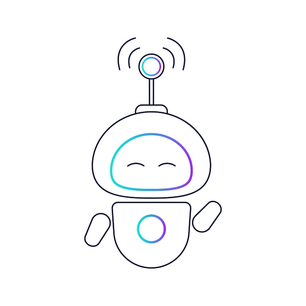 Vector icon cute robot logo A chatbot The robot is a virtual assistant