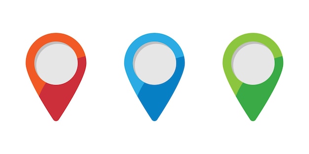 vector icons of loaction map or place