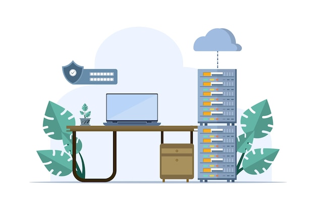 vector illustration about Concept of database programmer or programming language