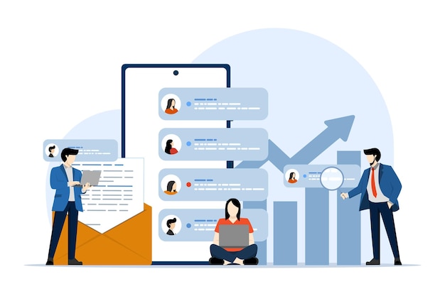 vector illustration about Concept of email marketing campaign or Online business Strategy