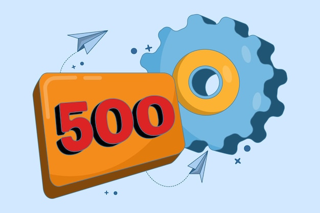 vector illustration about error code concept 500 internal server error