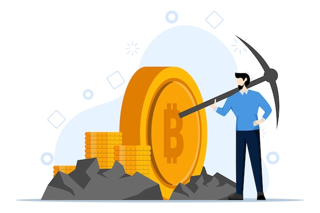 vector illustration about Investment and crypto mining concept