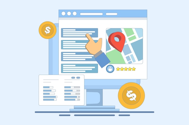 vector illustration about Search engine marketing or PPC advertising or digital advertising