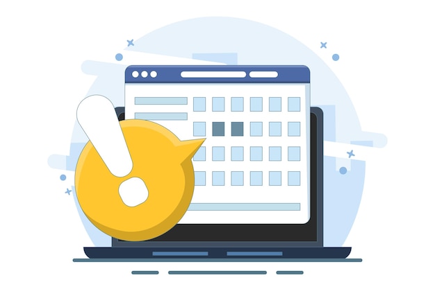 vector illustration Concept of reminder in calendar or deadline notes as reminder of important event