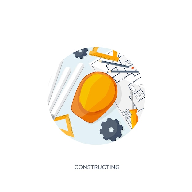 vector illustration engineering and architecture drawing construction architectural project design