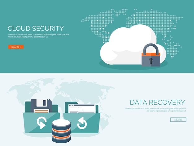 vector illustration flat cloud computing background data storage network technology multimedia