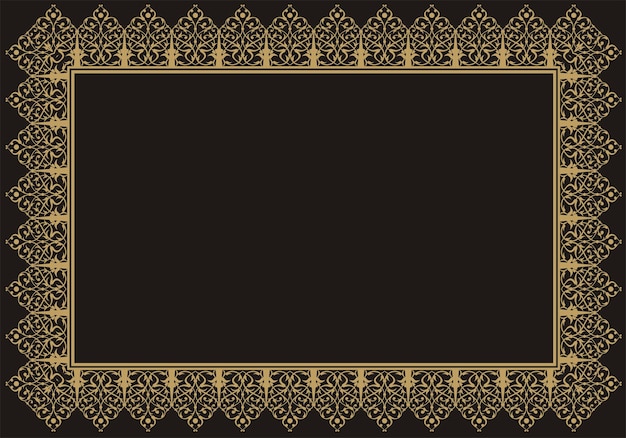 vector illustration for circular ornament design pattern circle frame border gold color suitable