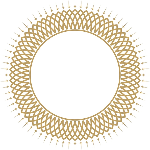 Vector illustration for decorative circular frame border design gold color used for frame