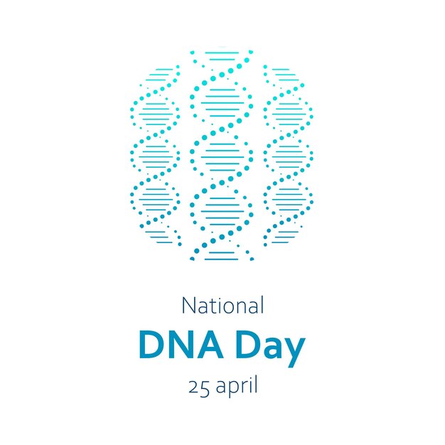 Vector illustration for National DNA Day on April 25 DNA double helix molecule in minimalist design