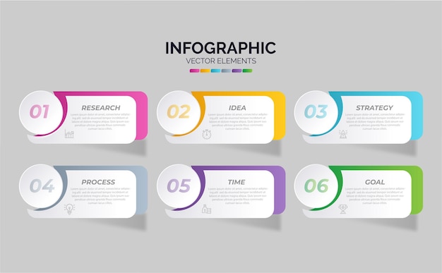 Vector illustration infographic design template with icons and 6 options or steps