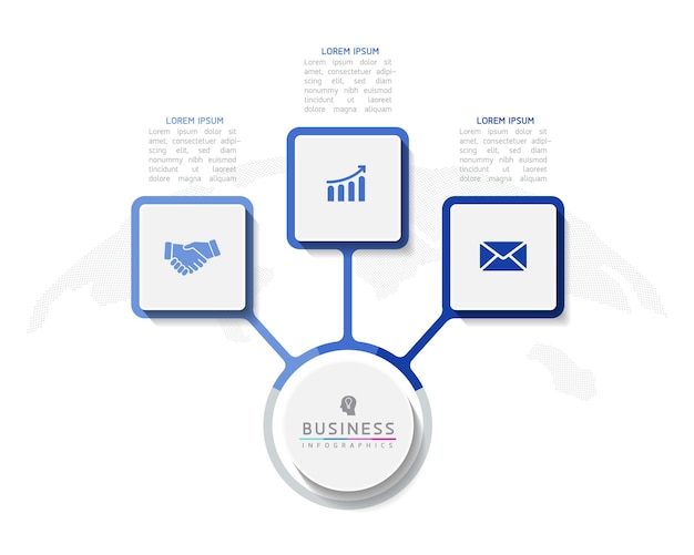 Vector illustration infographics design template marketing information with 3 options or steps