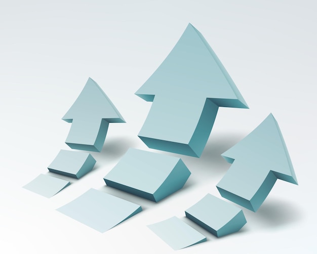 Vector illustration of 3d arrows logo design