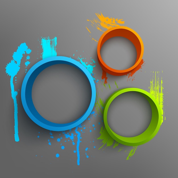 Vector illustration of 3d rings