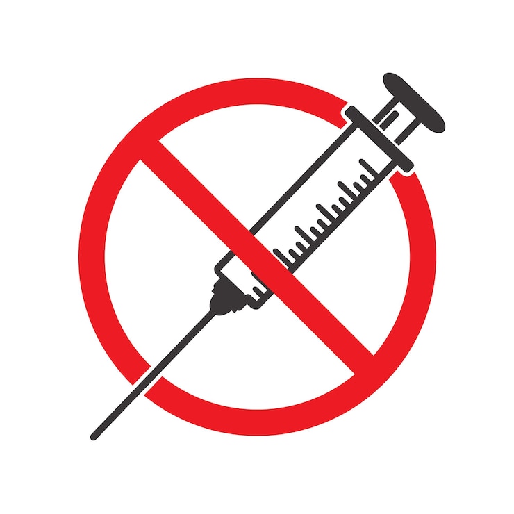 Vektör vector illustration of a noneedle icon perfect for the nodrug symbol