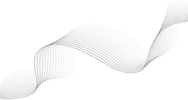 vector illustration of abstract smooth dotted halftone wave blend lines modern design element