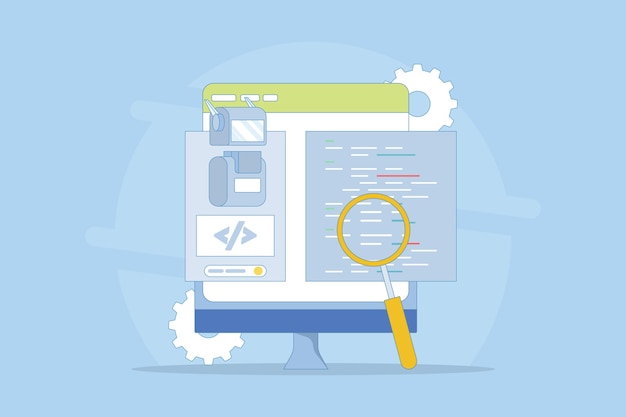 vector illustration of artificial intelligence concept writing code help ai code or ai coding