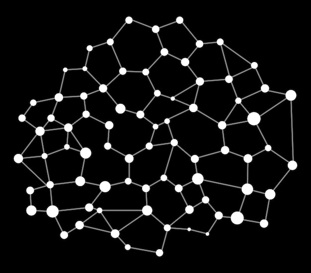 Vector Illustration of Digital Network Abstract Neural Net with Dots AI Blockchain and Data Science Connections Graphic