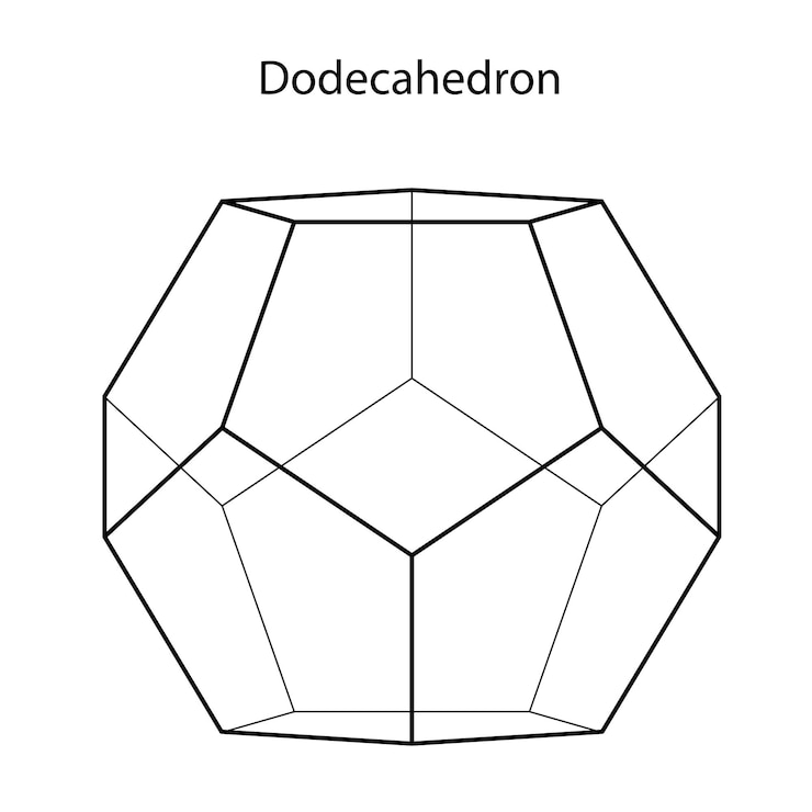 Vektör vector illustration of empty dodecahedron isolated on white background