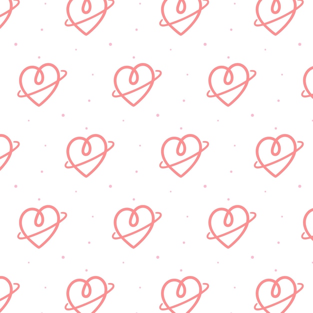 Vector illustration of heart with a ring pattern on white background