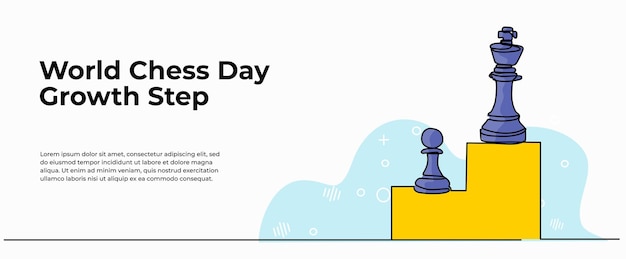 Vector illustration of progress from pawn to king in chessModern flat in continuous line style