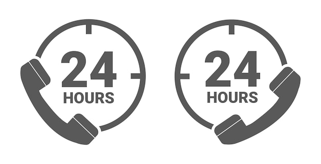 vector illustration of service template icon at any time service by phone