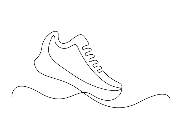 Vector illustration of shoe continuous single line drawing