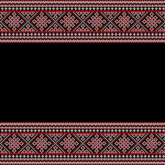 Vector illustration of Ukrainian ornament in ethnic style identity vyshyvanka embroidery