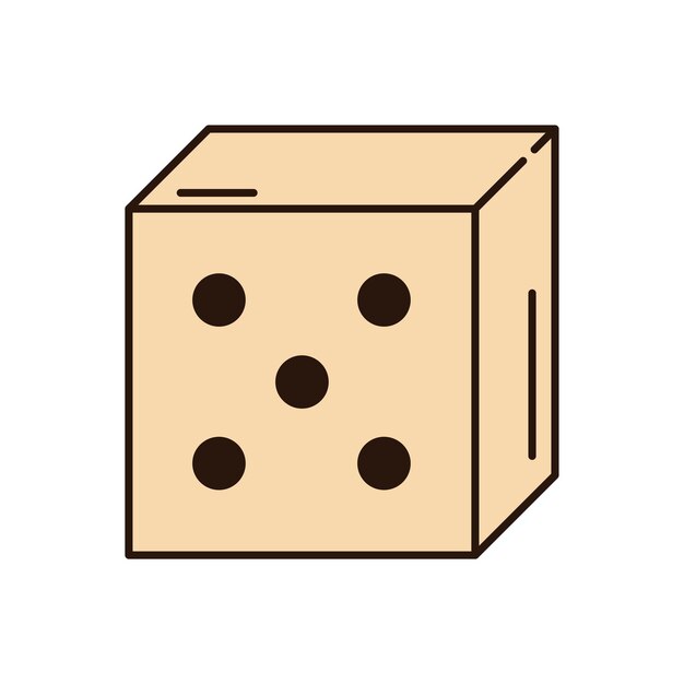 Vector illustration of white game dice icon