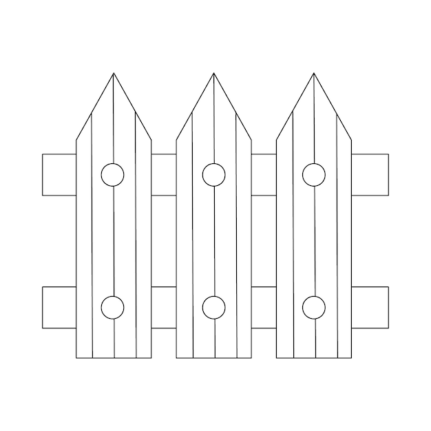vector illustration of wooden fence on white background