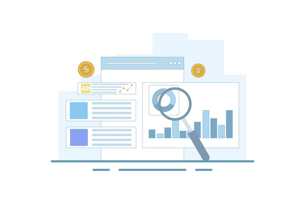 vector illustration Paid Traffic Concept or Digital advertising campaigns that send website traffic