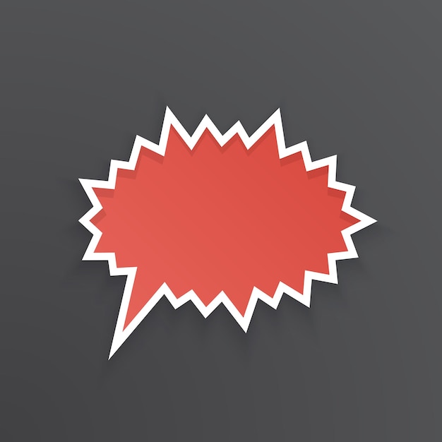 Vector illustration Red comic speech bubble for scream at prickly shape with white contour