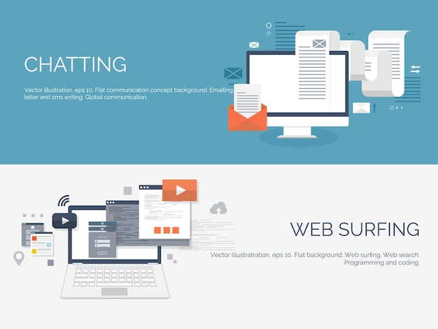 Vector illustration web search flat computing background programming coding development search
