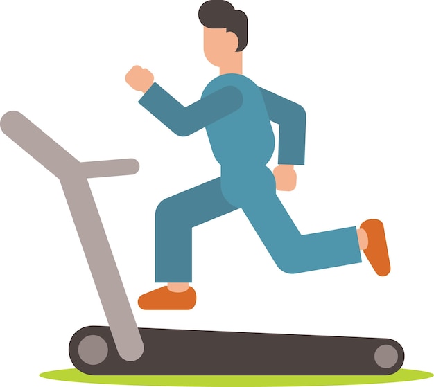 vector image of a person running on a treadmill isolated on transparent background