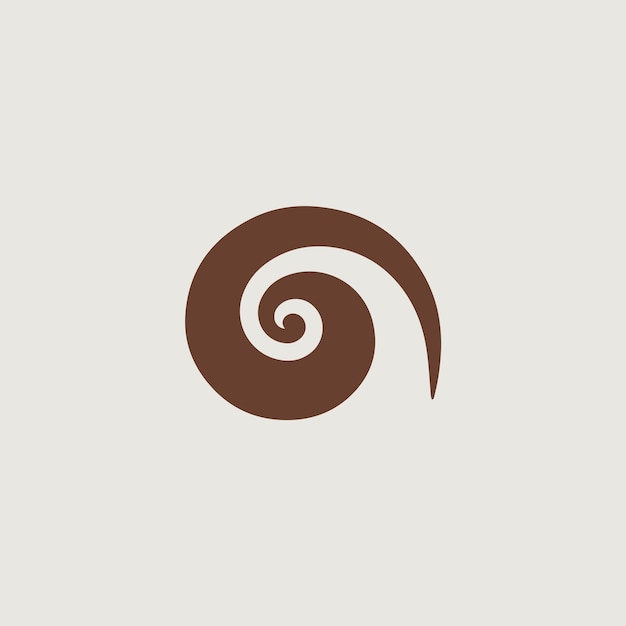 vector image of a simple logo that uses a snail as a symbol