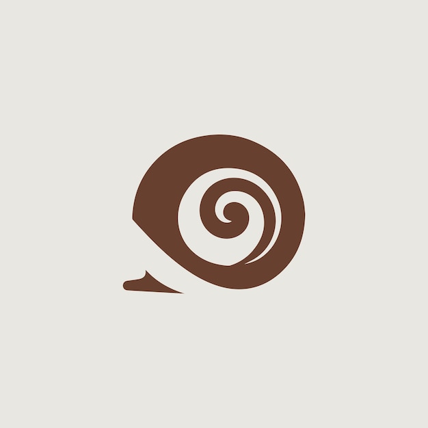 vector image of a simple logo that uses a snail as a symbol