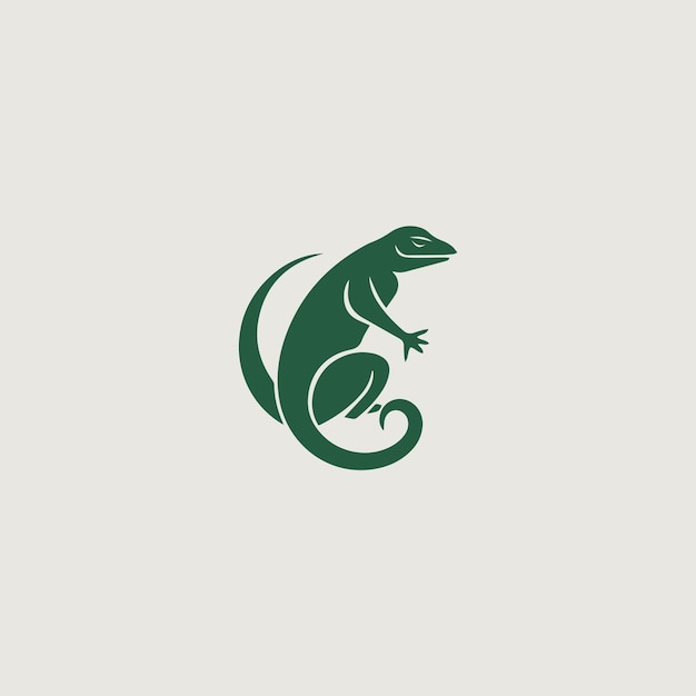 Vector image of a simple logo using a lizard as a symbol