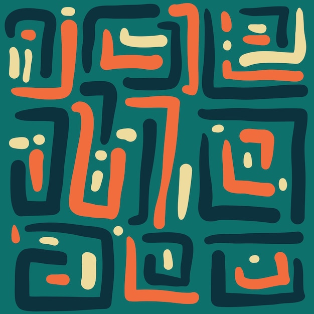 Vector image of abstract line pattern with multi colors