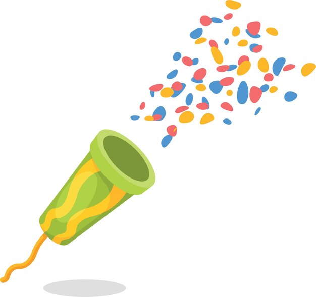 vector image of colorful confetti isolated on transparent background