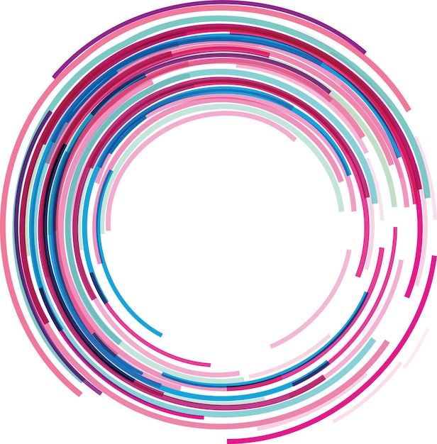 Vector Image Of Round Shape With Colored Lines Isolated On Transparent Background