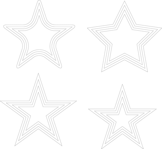 vector image of stars simple geometric shapes isolated on transparent background