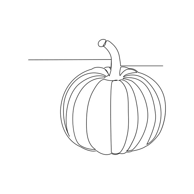 vector in one continuous line drawing of pumpkin illustration concept of vegetables minimal design